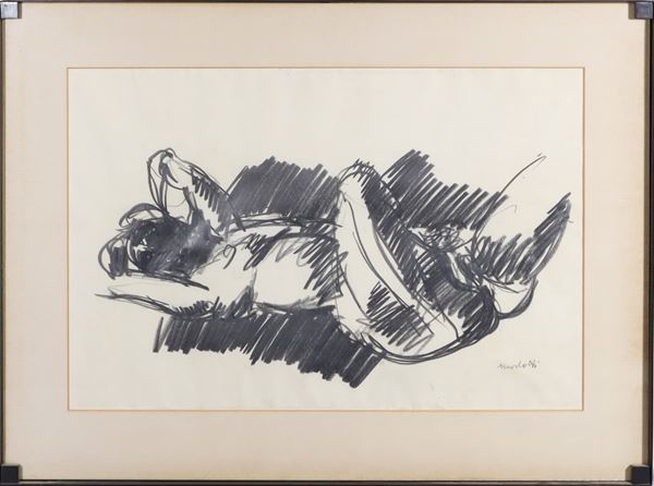 ENNIO MORLOTTI : Nudo  (1969)  - Grafite su carta - Asta ARTE MODERNA E CONTEMPORANEA - Casa d'Aste International Art Sale