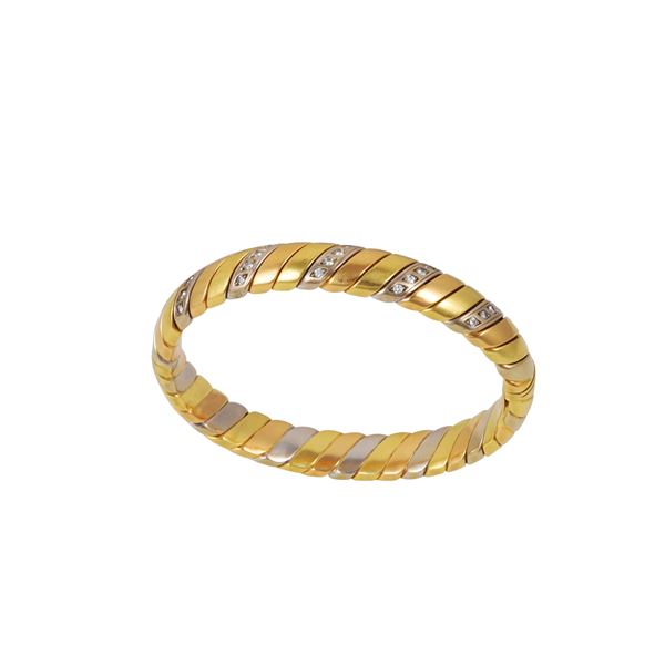 18KT GOLD AND DIAMONDS BANGLE (slightly defects)  - Auction IMPORTANT JEWELRY - Casa d'Aste International Art Sale