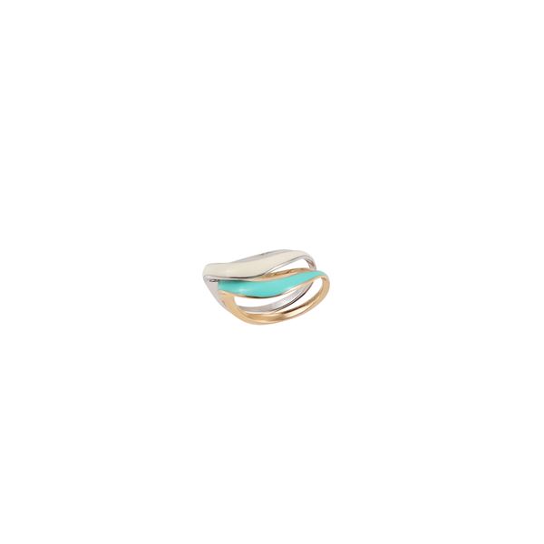 * 18KT GOLD AND ENAMEL TWO RINGS