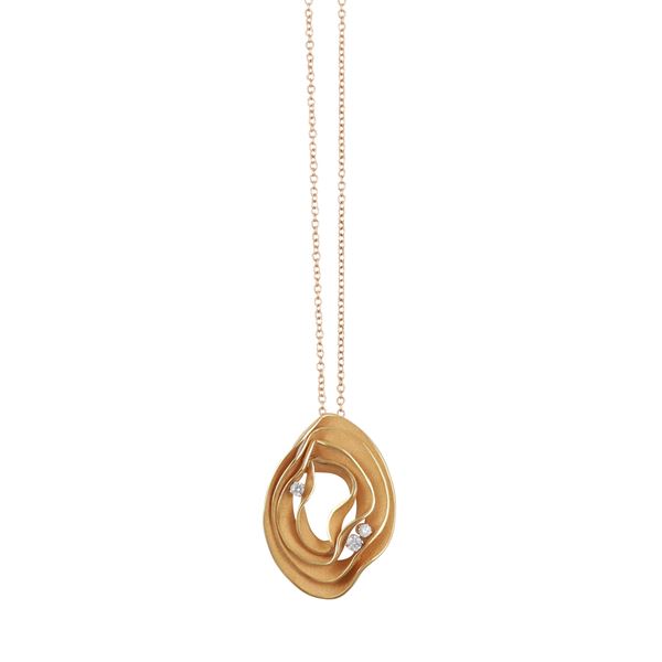 * 18KT GOLD AND DIAMONDS PENDANT WITH CHAIN