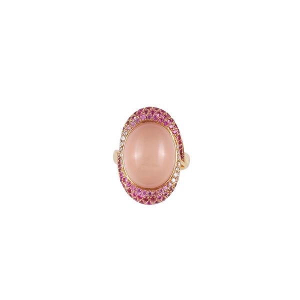 * 18KT GOLD, QUARTZ, PINK SAPPHIRES AND DIAMONDS RING  - Auction IMPORTANT JEWELRY - Casa d'Aste International Art Sale