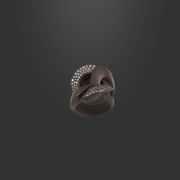 * TITANIUM AND "BROWN" DIAMONDS RING