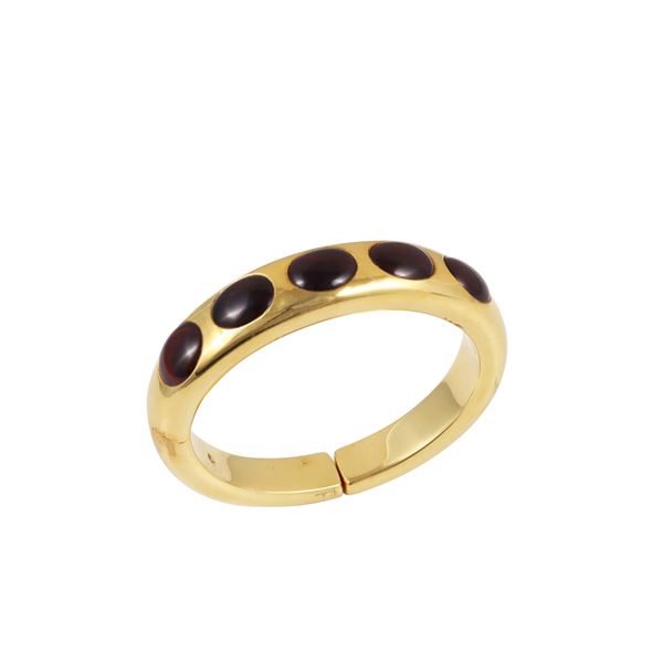 18KT GOLD AND GARNETS BANGLE, POMELLATO "Bisanzio"  - Auction IMPORTANT JEWELRY - Casa d'Aste International Art Sale