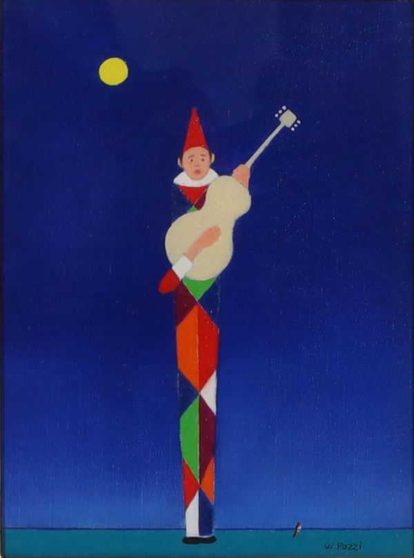 WALTER POZZI : Serenata  (1986)  - Oil on canvas - Auction MODERN AND CONTEMPORARY ART - Casa d'Aste International Art Sale