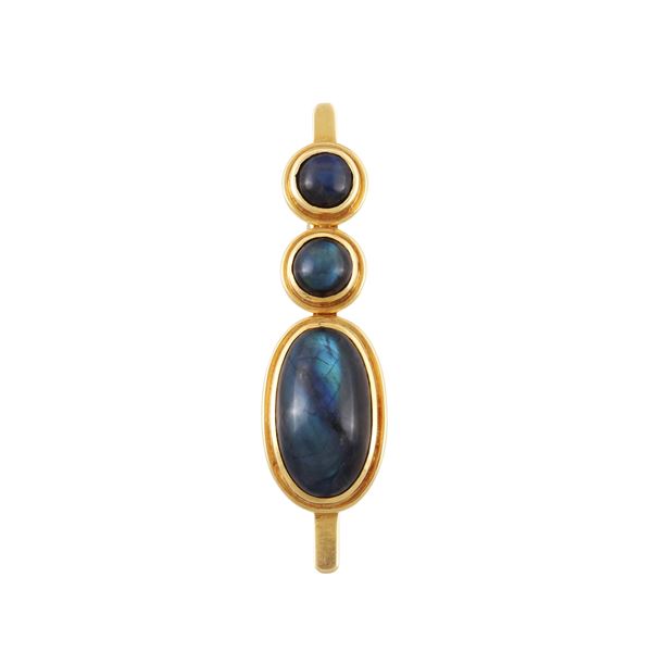 18KT GOLD AND LABRADORITE BROOCH  - Auction JEWELRY, SILVER AND LUXURY BAG - Casa d'Aste International Art Sale