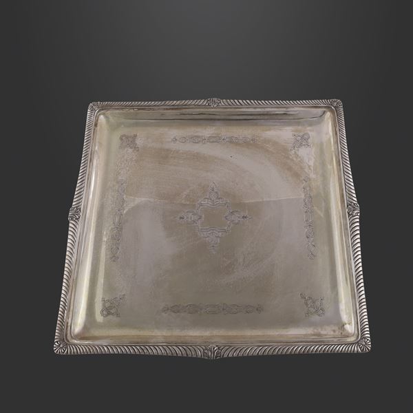 800 SILVER SQUARE TRAY  - Auction IMPORTANT JEWELRY - Casa d'Aste International Art Sale