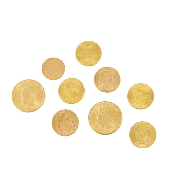 LOT OF NINE GOLD COINS  - Auction JEWELRY, SILVER AND LUXURY BAG - Casa d'Aste International Art Sale