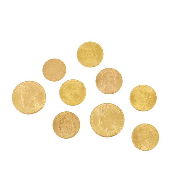 LOTTO DI NOVE MONETE ORO