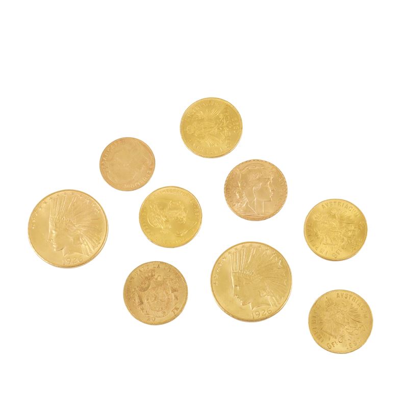 Lotto di Nove Monete Oro