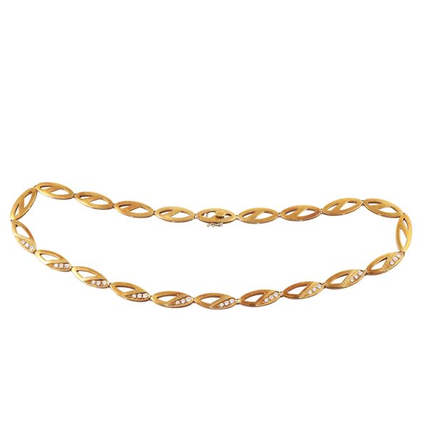 18KT GOLD AND DIAMONDS NECKLACE  - Auction JEWELRY, SILVER AND LUXURY BAG - Casa d'Aste International Art Sale