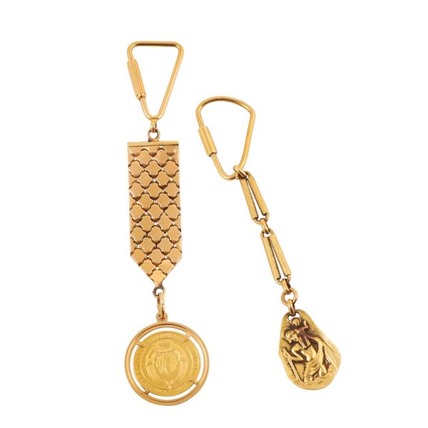 LOT OF TWO 18KT GOLD KEYHOLDERS  - Auction JEWELRY, SILVER AND LUXURY BAG - Casa d'Aste International Art Sale