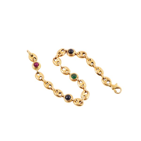 18KT GOLD, SAPPHIRES, RUBY AND EMERALD BRACELET  - Auction JEWELRY, SILVER AND LUXURY BAG - Casa d'Aste International Art Sale