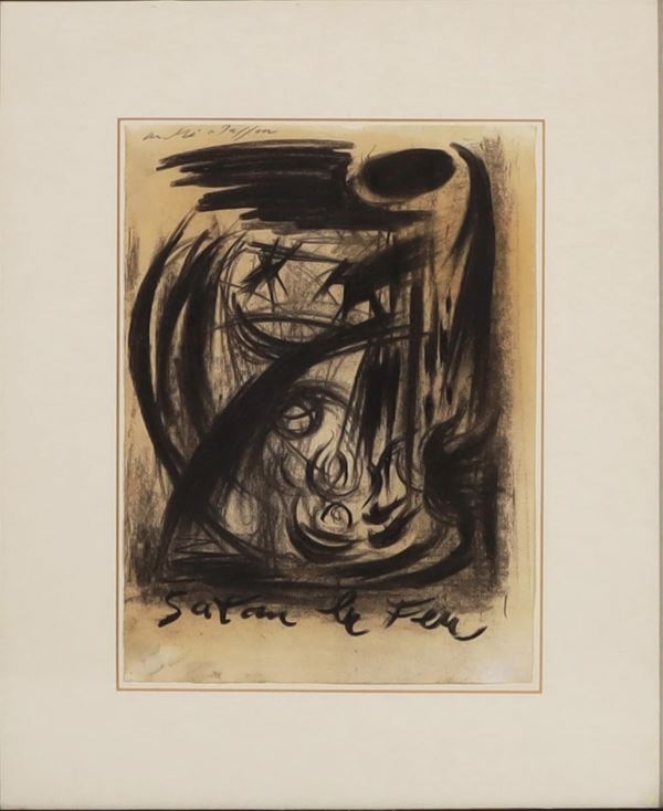 ANDRE' MASSON : "SATAN LE FEU"   (1946)  - Charcoal on paper - Auction MODERN AND CONTEMPORARY ART - Casa d'Aste International Art Sale