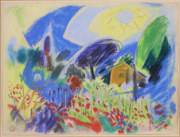 ANDRE' MASSON : "PAYSAGE PRES D'AIX EN PROVANCE"    (1952)  - Pastels on paper - Auction MODERN AND CONTEMPORARY ART - Casa d'Aste International Art Sale