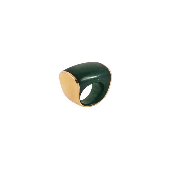 18KT GOLD AND AVENTURINE RING, VHERNIER "Plateau"