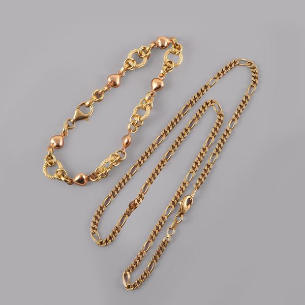18KT GOLD BRACELET AND CHAIN