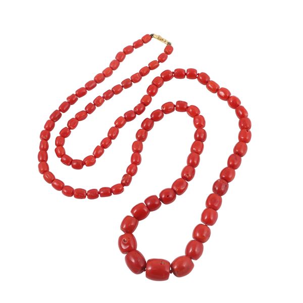 ~ 18KT GOLD AND CORAL NECKLACE  - Auction JEWELRY, SILVER AND LUXURY BAG - Casa d'Aste International Art Sale
