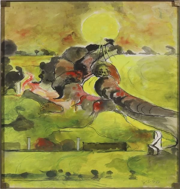 GRAHAM SUTHERLAND - "Welsh landscape" 