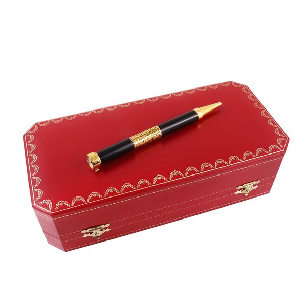 LIMITED EDITION CARTIER PERPETUAL CALENDAR CLOCK BALLPOINT GOLD PLATED PEN 