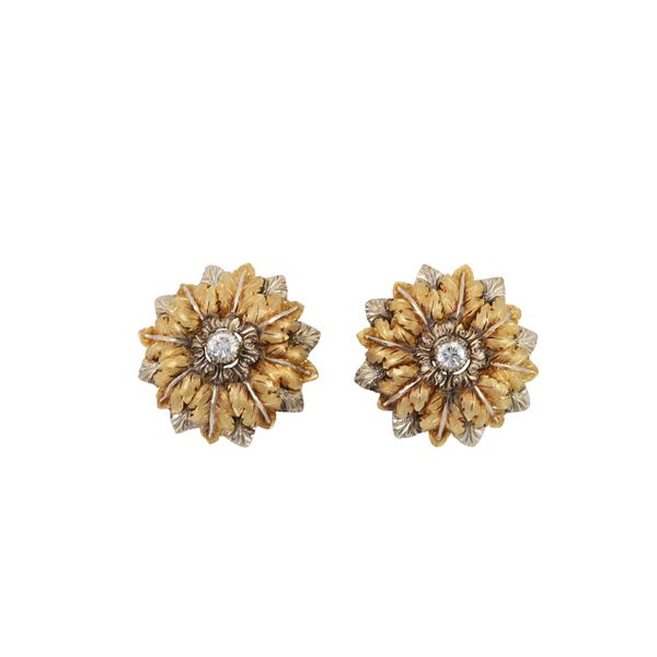 18KT GOLD AND DIAMOND EARRINGS