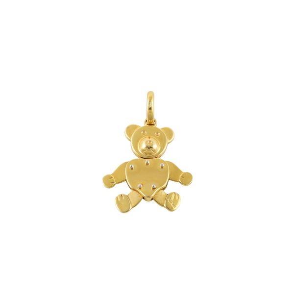 18KT GOLD ARTICULATED TEDDY BEAR PENDANT  - Auction JEWELRY, SILVER AND LUXURY BAG - Casa d'Aste International Art Sale