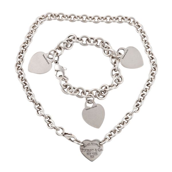 925 SILVER NECKLACE COLLECTION "Return to Tiffany" AND BRACELET WITH PENDANT , TIFFANY & Co.