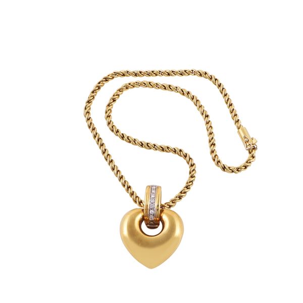 18KT GOLD AND DIAMONDS PENDANT WITH CHAIN