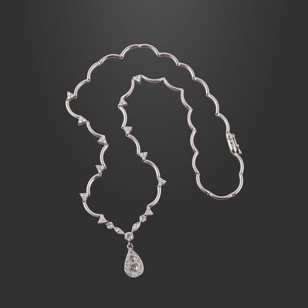 18KT GOLD AND DIAMONDS NECKLACE  - Auction JEWELRY, SILVER AND LUXURY BAG - Casa d'Aste International Art Sale