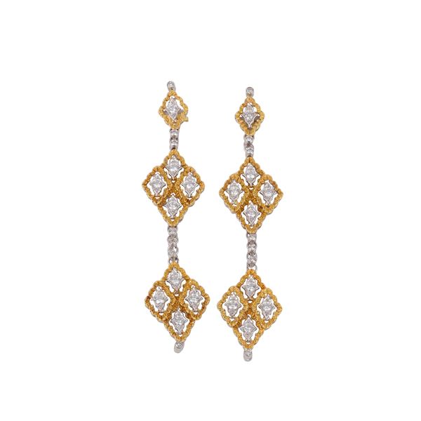 18KT GOLD AND DIAMOND EARRINGS  - Auction JEWELRY, SILVER AND LUXURY BAG - Casa d'Aste International Art Sale