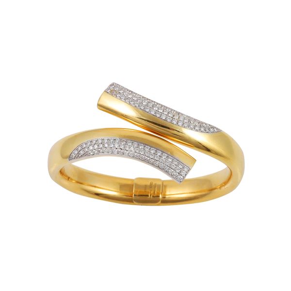 18KT GOLD AND DIAMONDS BANGLE, WEINGRILL  - Auction JEWELRY, SILVER AND LUXURY BAG - Casa d'Aste International Art Sale