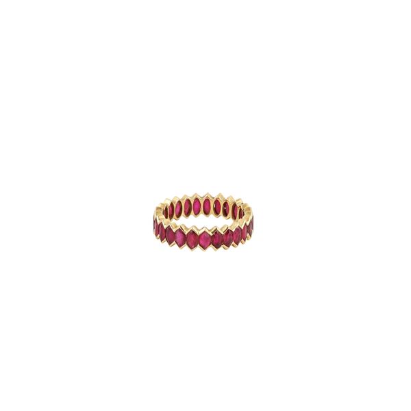 18KT GOLD AND RUBIES RING  - Auction JEWELRY, SILVER AND LUXURY BAG - Casa d'Aste International Art Sale