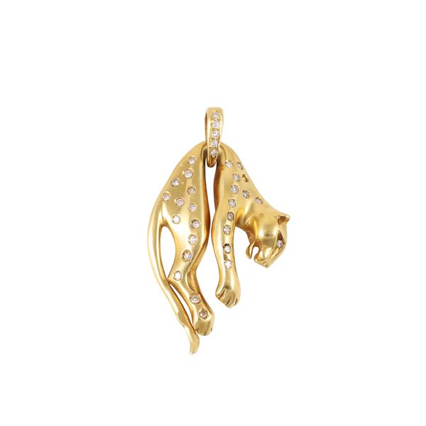 18KT GOLD AND DIAMONDS (one missing) PENDANT  - Auction JEWELRY, SILVER AND LUXURY BAG - Casa d'Aste International Art Sale