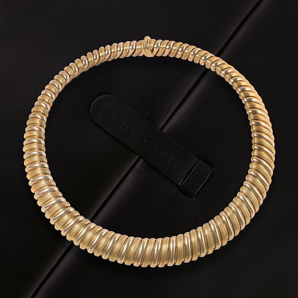 18KT GOLD "TUBOGAS" NECKLACE, BY BULGARI