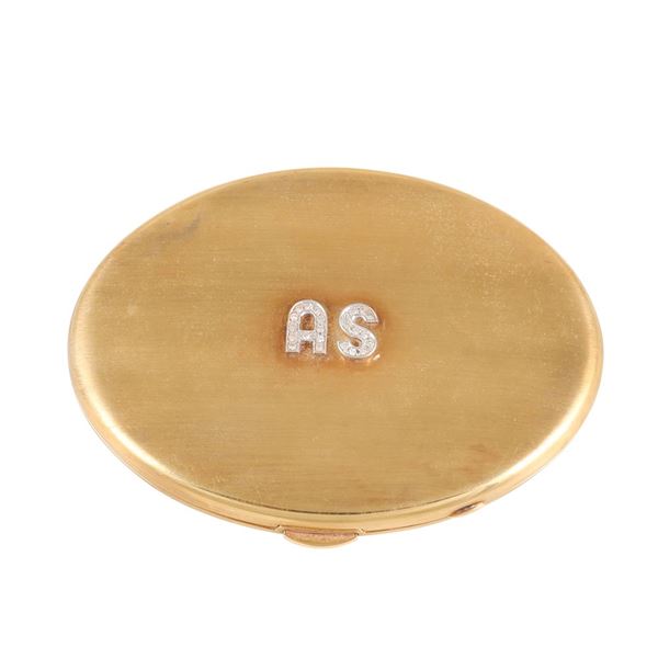 18KT GOLD AND DIAMONDS POWDER COMPACT