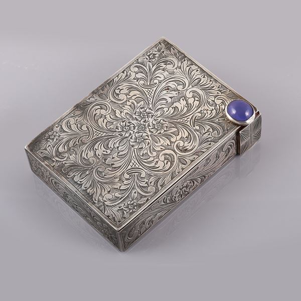 800 SILVER POWDER COMPACT WITH MIRROR 