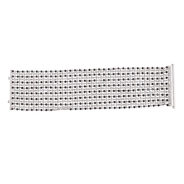 * 18KT GOLD, DIAMONDS AND SAPPHIRES BRACELET