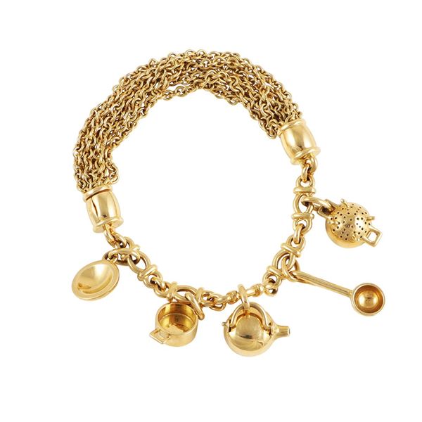 * 18KT GOLD BRACELET WITH CHARMS, POMELLATO  - Auction IMPORTANT JEWELS AND FINE SILVER - Casa d'Aste International Art Sale