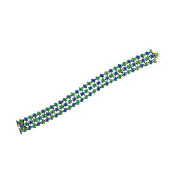 18KT GOLD AND ENAMEL BRACELET