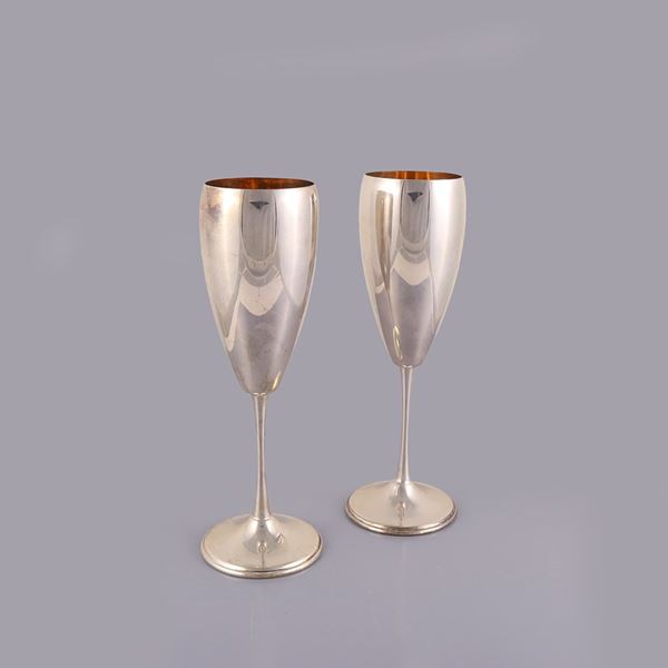 800 SILVER PAIR OF FLÛTE GLASSES