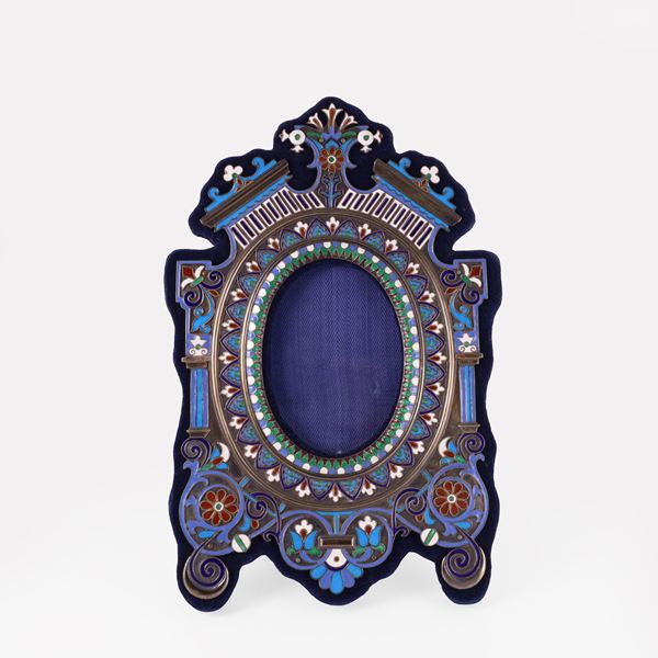 84 ZOLOTNIK SILVER RUSSIAN FRAME WITH ENAMEL