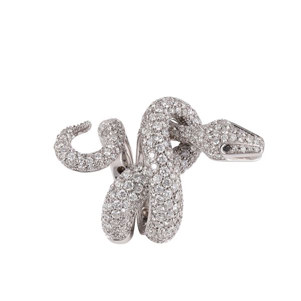 18KT GOLD AND DIAMONDS SNAKE RING