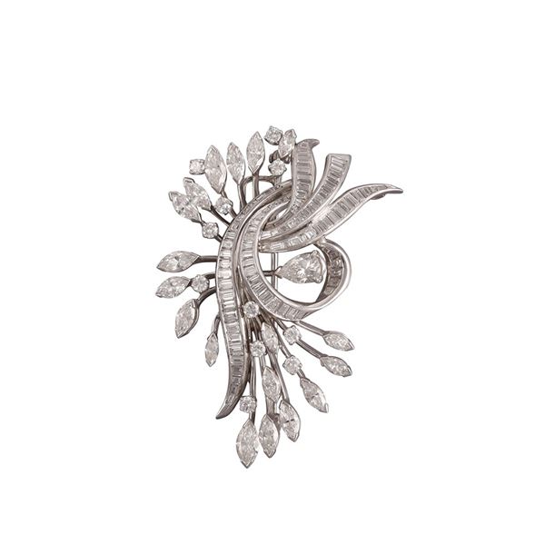 PLATINUM AND DIAMONDS BROOCH