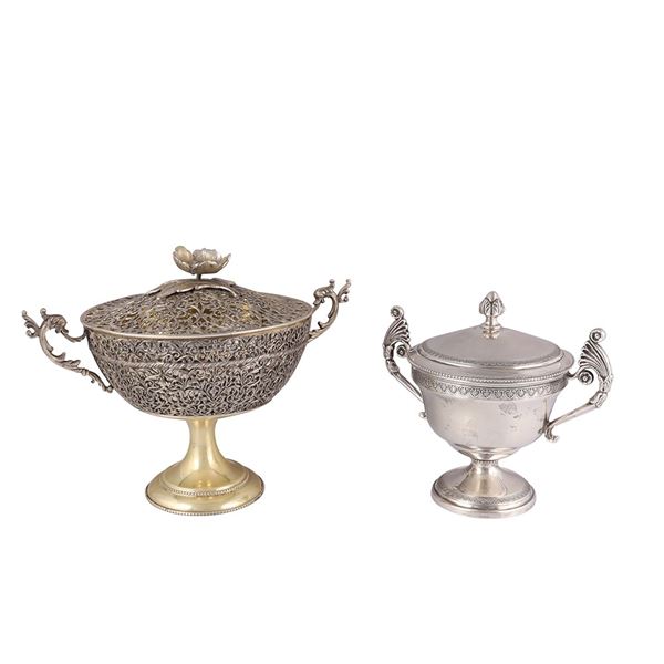 800 SILVER TWO SUGAR BOWLS