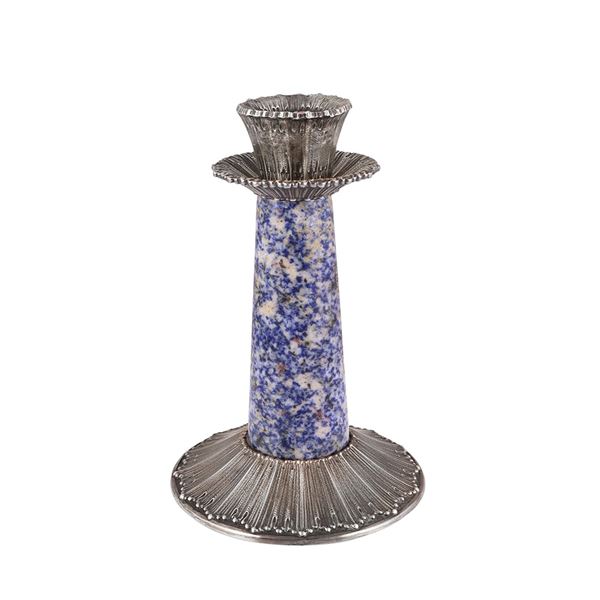 925 SILVER AND SODALITE CANDLESTICK, BY GIANMARIA BUCCELLATI