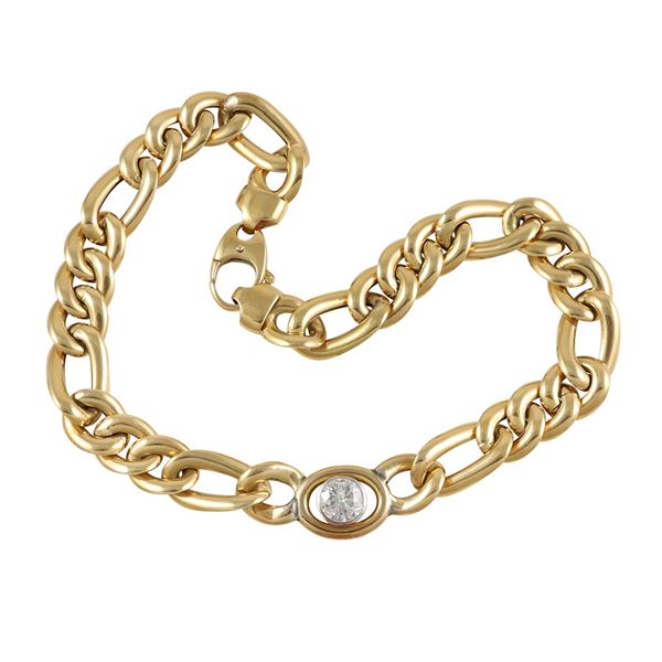 3,45 CT BRILLIANT CUT DIAMOND SETTING ON 18KT GOLD NECKLACE