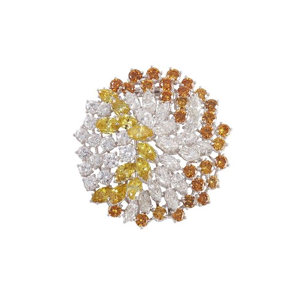 PLATINUM AND DIAMONDS BROOCH