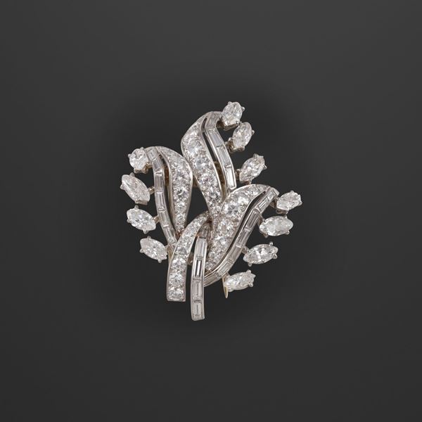18KT GOLD AND DIAMONDS BROOCH, BY CARTIER
