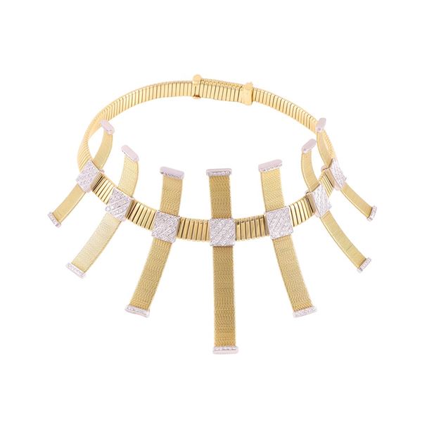 18KT GOLD AND DIAMONDS CHOKER NECKLACE