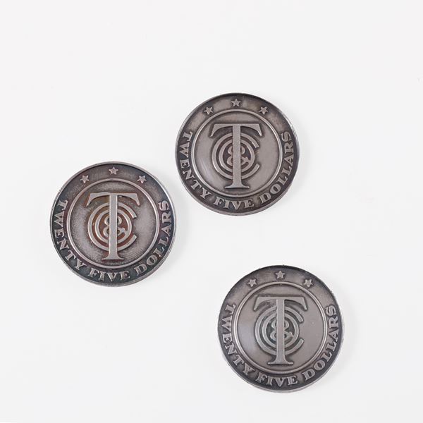 LOT OF THREE TIFFANY 925 SILVER 25 DOLLARS  - Auction JEWELS AND SILVERS - Casa d'Aste International Art Sale