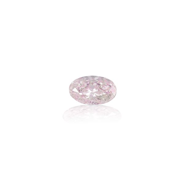18KT GOLD RING WITH 5,02 CT FANCY LIGHT PINK OVAL-SHAPED DIAMOND, AND COLORLESS DIAMONDS, BY SCAVIA